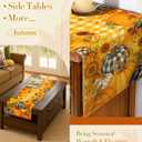 Pumpkin Plaid Fall Table Runner - 13"72" Thanksgiving Table Runner with Sunflower for Fall Decor, Seasonal Harvest Autumn Thanksgiving Decorations for Home, Dining Room, Kitchen, Parties