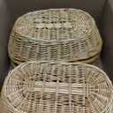 Sintuff 6 Pcs Wicker Picnic Basket with Handle Garden Harvest Empty Easter Eggs and Candy Basket Oval Willow Woven Storage for Organizing, Fruit Egg Storage Gathering Wedding Gifts (Natural)