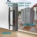ACEPLANET Flush Mount Non-Keyed Sliding Glass Door Handleset, 6-5/8" H.C., Fits 1" to 1-1/8" Thick Doors, Features Night Lock & Hook Latch, Non-Handed, Florida Bronze