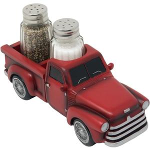 Vintage Pickup Truck Salt and Pepper Shaker Set or Decorative Spice Rack in Antique Look for Farm Country Kitchen Dcor Figurines and Rustic Bar Decorations or Classic Gifts for Farmers