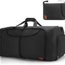 100L Duffle Bag for Travel, Extra Large Foldable Waterproof Travel Duffel Bags Weekender Overnight Bag for Men and Women with Shoe Compartment (Black)