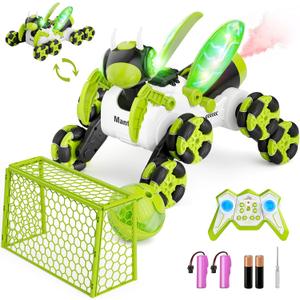 Remote Control Car, 8WD Bionic Mantis Toys with 360 Rotating Rc Drift Car | 2.4GHz RC Cars with Cool LED Lights, Music & Spray | Ideal Birthday Toys for Ages 8-13 Boys Girls (Green)