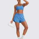 CRZ YOGA 2 in 1 Double Layer Running Shorts 3" Party, Blue, Medium