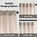 ANRODUO Tan Beige Linen Curtain 96 inch Length for Living Room Back Tab Semi Sheer Linen Drapes Modern Boho Country Rustic Window Treatment for Dinning Room Bedroom 96 inches Long 2 Panels Set