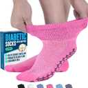 Doctor's Select Non Slip Diabetic Socks for Women Men 6 Pairs Hospital Socks with Grips for Women | Yoga, Gripper Socks
