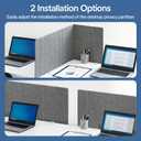 48" Desktop Privacy Screen - Sound Absorbing Felt Panel, Clamp-On Foldable Office Divider for Desk, Dark Grey
