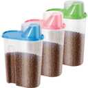 SenseYo 3 Pack 2lb 2.5L Pet Food Storage Container with Measuring Cup BPA Free for Small Dog, Cat, Bird (Blue Pink Green) (Mixed)