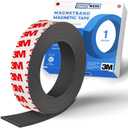 EWerk - Magnetic Tape Roll - 3.3' / 1 Meter - Extra Thick & Wide Magnet Strips w/Strong Self-Adhesive Backing - Easy to Cut & Stick to Surfaces - Perfect for DIY, Whiteboard & Fridge Organization