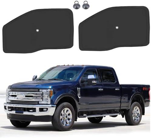 ULROLIT Front Side Window Sun Shade with Suction Cups for 2017-2022 Fo-rd F250 F350 Super Duty 2Dr 4Dr Pickup, Foldable Window Sunshade Sun Visor Protector, Side Window Shades Blocks UV Rays Heat