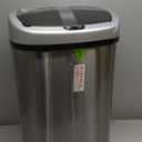 13 Gallon Kitchen Trash Can with Lid,Bathroom Motion Sensor Automatic Trash Can Touchless,Office Stainless Steel Trash Bin,50 Liter Oval Metal Garbage Can (Stainless Steel) (Sliver01)