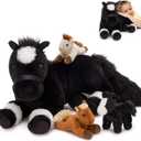 MaoGoLan 4 Pcs Horse Stuffed Animal Set, Large Stuffed Mommy Horse with Babies Pony Plush Toy for Girl Boy Kid, Pony Stuffed Animal for Easter Birthday Baby Shower Decor, 18 inches