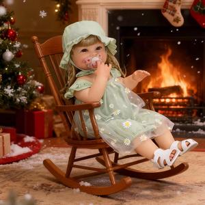 22 Inch Lifelike Reborn Girl Baby Dolls, Realistic Silicone Full Body Newborn Baby Doll, Look Real Girl with Accessories, Weighted Soft Toy Gift for 3+