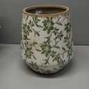 5.5in. Tuscan Ceramic Green Scroll Planter