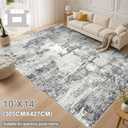 DMOYEST Living Room Area Rugs - 10x14 Abstract Large Soft Indoor Washable Rug Neutral Modern Low Pile Carpet for Bedroom Dining Room Farmhouse Home Office - Grey