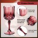 Ciaell 24PCS Burgundy Plastic Wine Glasses - 7 Oz Plastic Goblets for Party - Burgundy Vintage Drinking Glasses - Disposable Water Goblets Set for Wedding, Bar, Wine, Beer, Juice