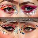 4 x 15 Sheet Face Gems Rhinestone -SELF ADHESIVE- Rhinestones for Eyes Face Body Nails, Face Glitter, Nail Gems Rhinestone, Face Jewels Rhinestone for Party, Rave Festival, Make up