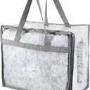 Vinyl Storage Bags for Sheet, Thin Blanket, Sofa Pillow, Clothes (Grey)