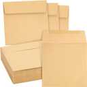 60 Pack Brown Square Envelopes, 5.5 x 5.5 Inches Kraft Paper Envelopes for Mailing Invitations, Weddings, Baby Showers, Birthdays, Small Business, Greeting Cards