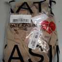 Kate Kasin Women Bow Tie Neck Office Blouse Button Down Long Sleeve Bodysuits Blouse Top (Small, Camel)