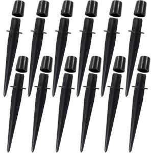 12 Pack Metal Replacement Spike Stakes for Solar Lights Outdoor - 0.78" x 5.3" Solar Light Stakes for Garden Lights Landscape Yard Pathway Patio Lamps Pole