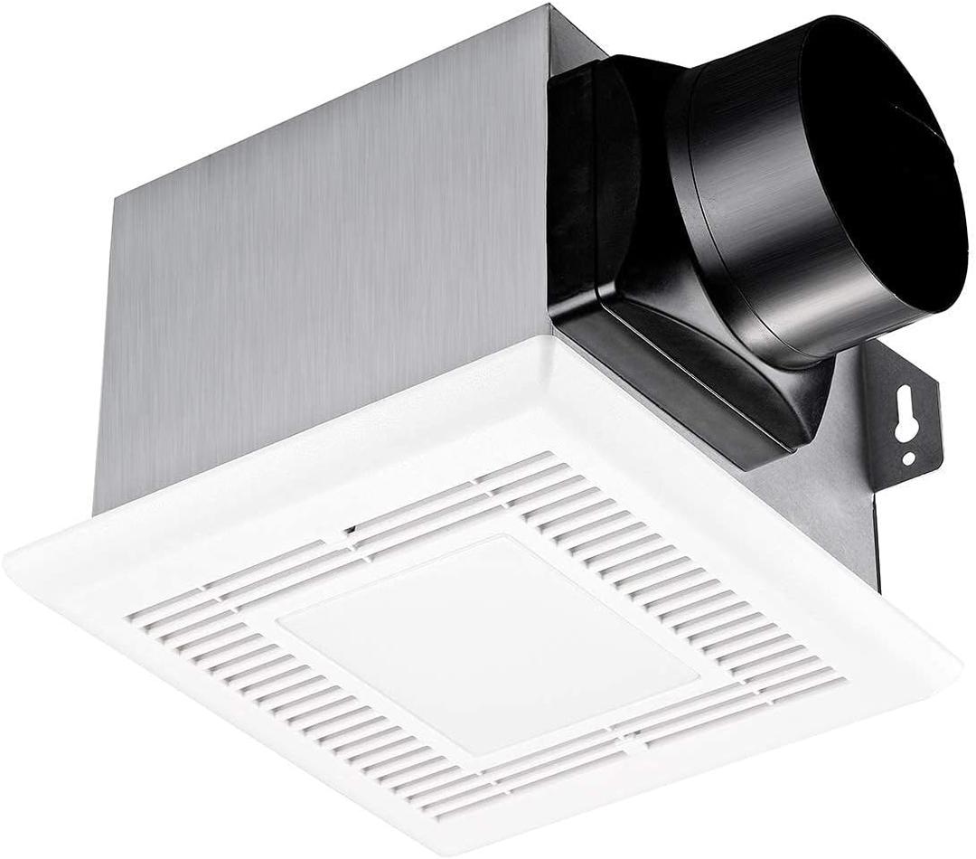 Tech Drive Bathroom fan with light 80 CFM, 2.0Sone No Attic access Needed Installation,Very Quiet Ventilation and Exhaust Fan With LED light 4000K 600LM