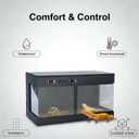 PVC Reptile Terrarium Tanks Enclosure for Ball Python Snake Gecko Bearded Dragon, PVC Reptile Lounge Habitat with Glass Sliding Door and Intelligent Thermostat (33gallons)