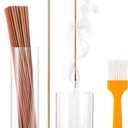 2 in 1 Incense Holder for Sticks with Glass Ash Catcher, Anti-Ash Flying Upside Down Insence Stick Burner, Modern Vertical Inscents-Sticks Holder for Yoga Spa Meditation Home Decor