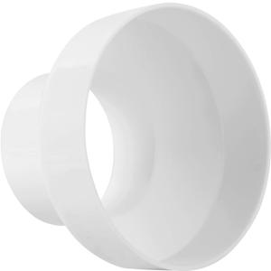 CABAX Duct Reducer 6 to 4 inch Air Duct Adapter HAVC Pipe Connector for Inline Ventilation System (150mm to 100mm), White