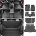 powoq Floor Mats Compatible with 2022-2026 Honda Civic Hatchback Cargo Mat Cargo Liner Floor Liner TPE Replacement for 2022-2026 Honda Civic Accessories (Trunk Mat+Backrest Mats+Floor mats)
