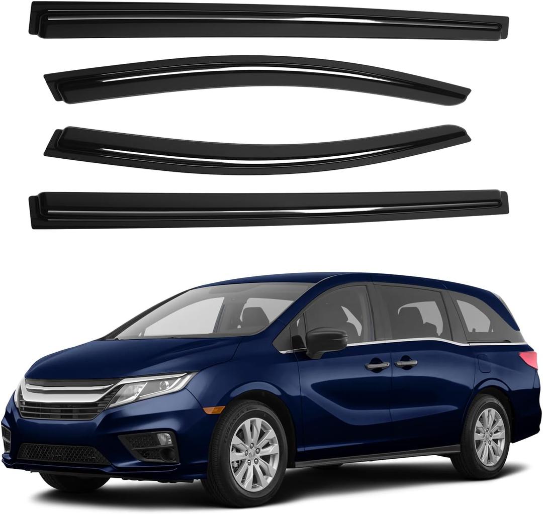 Canvcle Window Visors Rain Guards for 2018-2025 2026 Honda Odyssey Accessories, Outside-Mount Tape-On Side Window Wind Deflectors Vent Visors Shades Rainproof 4PCS