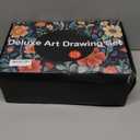 175-Pack Deluxe Wooden Art Set Drawing Painting Kit with 2 Drawing Pads, Acrylic Paints, Colored Pencils, Crayons, Paint Brush, Art Kit in Wooden Case, Gift for Artist, Adults, Teens and Kids