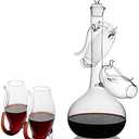 The Wine Savant Crystal Port, Sherry and Dessert Wine Glasses Sippers & Decanter, Cordial Schooner Sippers Aperitif & Nosing Copitas Tasting - After Dinner Drink Glassware Set of 4, 3 oz Sippers