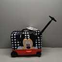 Fast Forward Ride-On 18"" Suitcase For Kids/Tow-Along Toddler Carry-On Luggage With Wheels (Mickey Mouse), Large