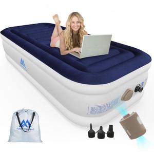 Twin Air Mattress with Built in Pump, 18'' Raise X-Long Comfort Inflatable Mattress for Home & Camping, Portable Twin XL Air Mattress for Adults, Kids, 330lb MAX