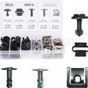 60Pcs Engine Undertray Cover Clips Bottom Metal Screw Bolt Kit for Audi VW