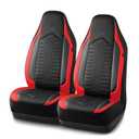 Skechers Memory Foam Car Seat Covers, Leather High Back Seat Covers Quilting Design,Waterproof Sports Car Seat Covers Front Seats,Airbag Compatible, Universal Fit for Most Cars, SUVs,Trucks,Red