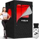 KASUE Portable Steam Sauna Tent for Home, Infrared Sauna with 3L Steamer, 9 Temp Levels & 99 Min Timer, 5-Layer Waterproof Insulated, Folding Chair Included, Indoor Spa (Light Black) (1 Person)