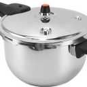Stainless Steel Pressure Cooker, Multifunctional with Safety Valve, Efficient and Fast Cooking Universal Pressure Canner, Compatible with Gas & Induction Cooker Explosion Proof