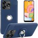 Algasan NUU A25 Phone Case and Screen Protector Tempered Glass, [Magnetic Car Mount] TPU Cover Case and Screen Protector for NUU A25 (Blue)