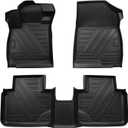 Accord Floor Mats Compatible with 2022 2021 2020 2019 2018 Honda AccordAll Weather Protection Waterproof Durable Anti-Slip Odorless Custom-fit TPE Floor Liner Front and Rear Row Set Black