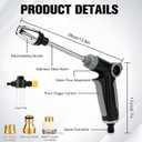 Turn Any Hose Into A High-Pressure Water Jet,Heavy Duty Garden Hose Nozzle,Multi Function Lawn & Garden Watering Sprayer,Spray Nozzles for Cleaning Yard Pets Car,Three Spray Modes with Foam Pot (A)