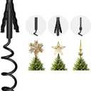Christmas Tree Topper Holder  Universal Twist-On Stabilizer with Adjustable Attachment for Tree Top Decorations, Fits Most Tree Bases (Black)