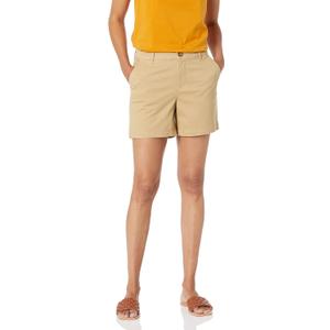 Amazon Essentials Women's Mid-Rise Slim-Fit 5 Inch Inseam Khaki Shorts (Straight and Curvy Fits) (4)
