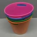 OBTANIM 4 Pack Colorful Plastic Buckets Drink Cooler Storage Ice Pails with Handles for Plants, Party Favors Organizing, Home Decor or Classrooms Pencil Storage