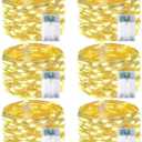 6-Pack Fairy Lights Battery Operated with Timer, Waterproof 16FT 50 LED String Lights Indoor Outdoor, Cuttable Starry Fairy Lights for Christmas Home Bedroom Wedding DIY Centerpiece Decor (Warm White)