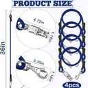4 Pack Bungee Cross Ties Set Horse Trailer Tie Straps Bulk Bungee Cords with Snaps for Horse Trailer Accessories, 36 Inch Long (Royal Blue)