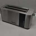 Mueller UltraToast Full Stainless Steel Toaster 4 Slice, Long Extra-Wide Slots for Bagels and Waffles, 6 Browning Levels, LED Display, Cancel/Defrost/Reheat Functions & Removable Tray, Kitchen Gadgets