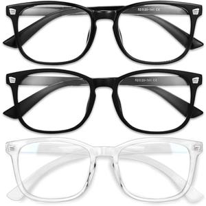 Gaoye Stylish Blue Light Glasses for Woman - Computer Glasses 99% Blue Light Blocking - Lightweight TR90 Frames - 3 pack
