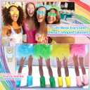 Jecery 12 Pcs Bear Group Halloween Costume Accessories Colorful Fluffy Bear Ears Headband Furry Leg Warmers and Heart Sunglasses for Halloween Cosplay Party Fancy Dress Ball