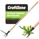 Weed Puller Stand Up Weed Puller Tool with Wooden Long Handle Foot Platform Design 4-Claw Steel Head & Removable 3-Section Pole Garden Tools-Easily Remove Weeds Without Bending or Kneeling